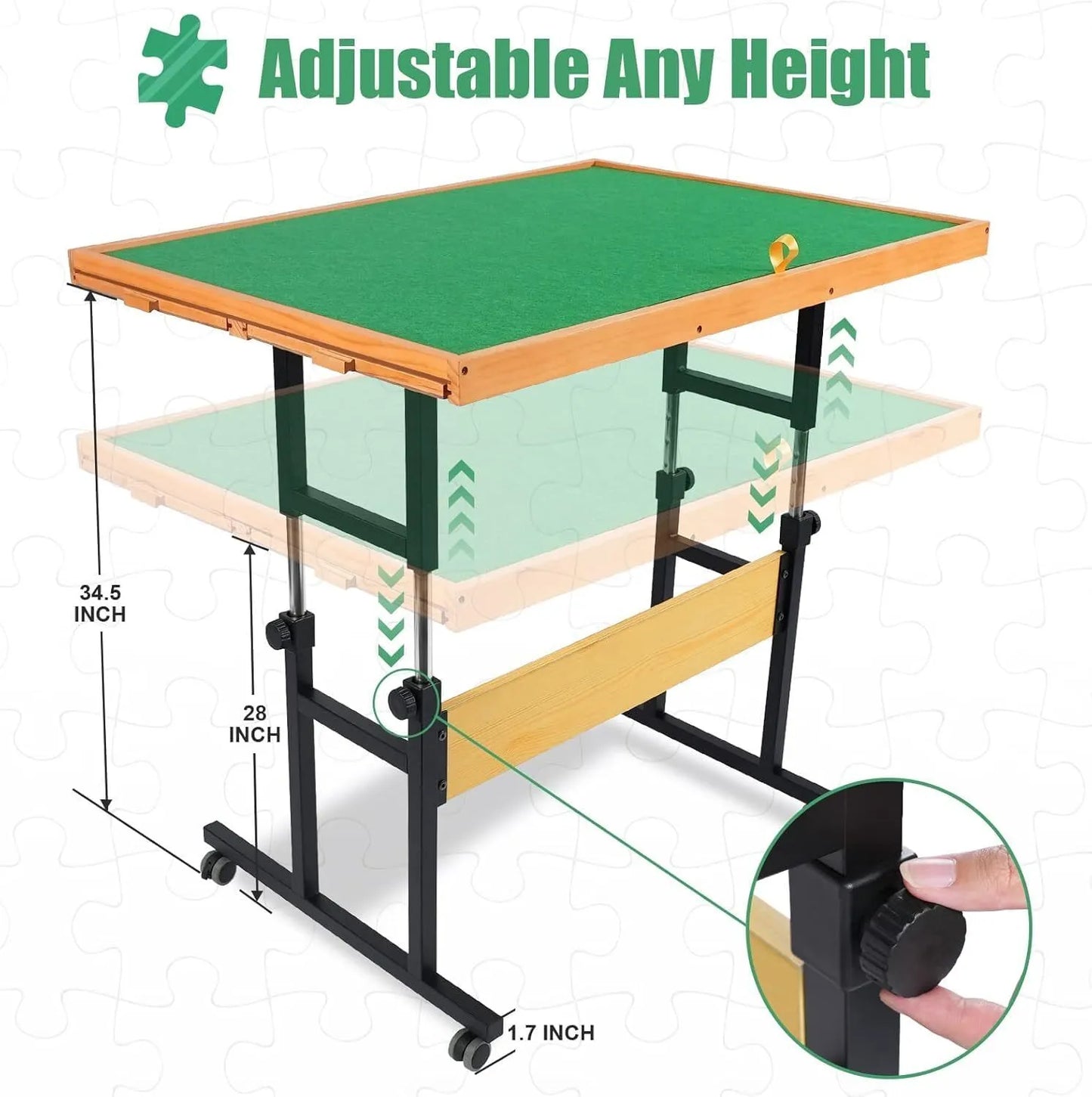 25 “x34” Adult Adjustable Puzzle Table