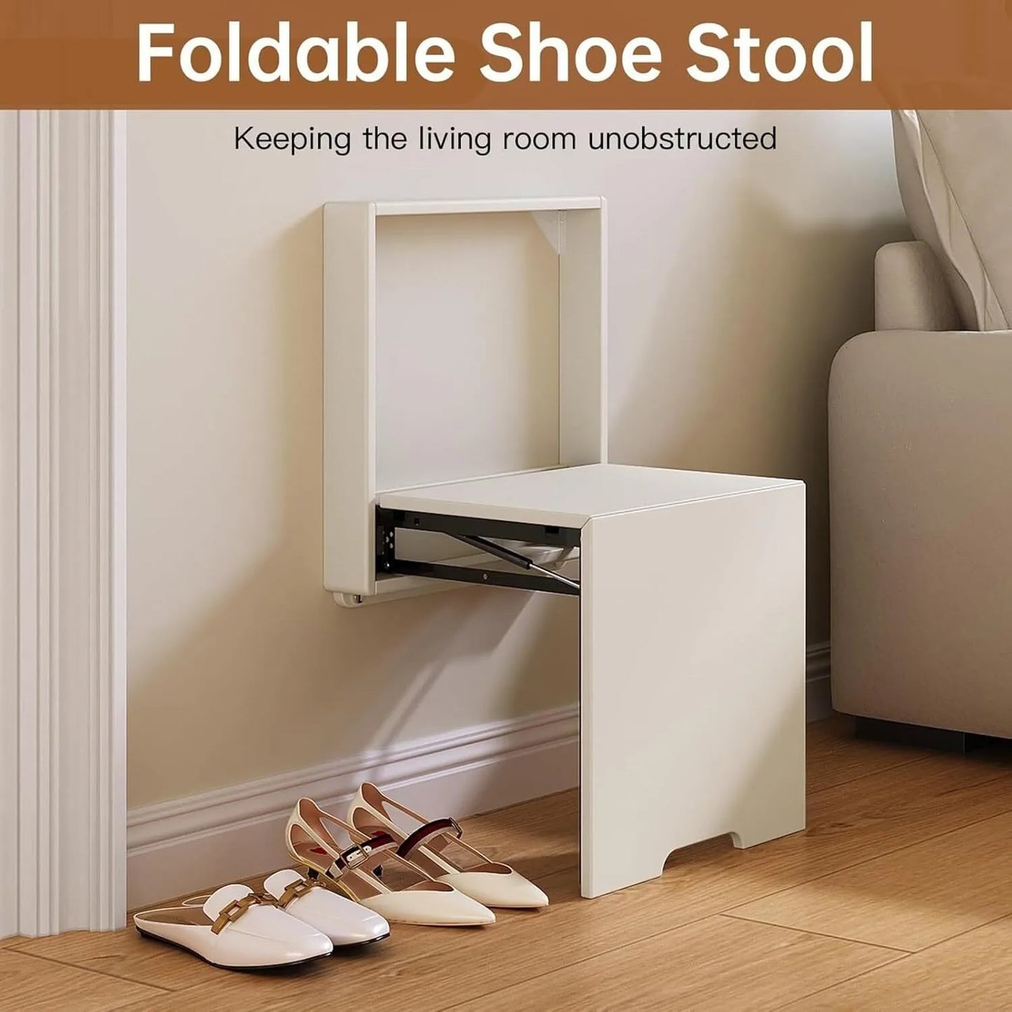 Wall Mounted Folding Porch Shoe Change Chair